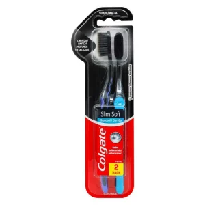 2 CEPILLO COLGATE SLIM SOFT CARBON ACTIVADO