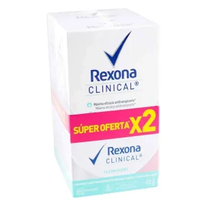 2 DESODORANTE REXONA CLINICAL CLEAN SCENT 48 GR