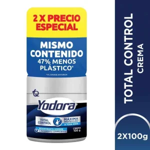 2 DESODORANTE YODORA CREMA TOT CONTROL 100 GR HOMBRE OFERTA