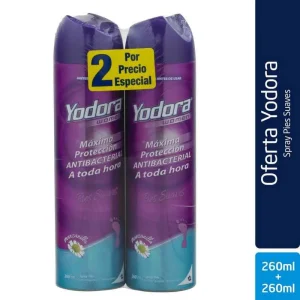 2 SPRAY PIES YODORA PIES SUAVES WOMEN 260 ML OFERTA