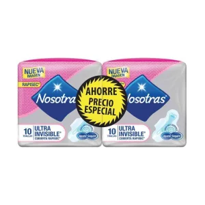 2 TOALLAS NOSOTRAS ULTRA INVISIBLE RAPISEC X 10 UDS