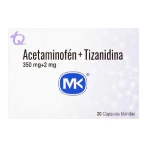 ACETAMINOFEN 350 MG + TIZANIDINA 2 MG CAJA X 20 CAPSULAS
