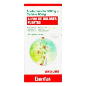 ACETAMINOFEN 500 MG + CAFEINA 65 MG CAJA X 48 TABLETAS GENFAR