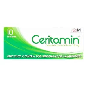 CERITAMIN (CETIRIZINA ) 10 MG CAJA X 10 TABLETAS