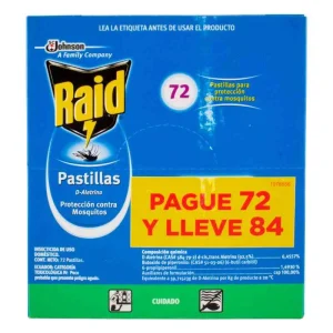 RAID PASTILLAS 72 UDS GTS 12 PASTILLAS