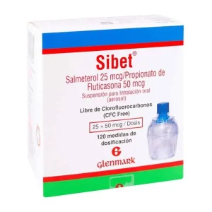 SIBET SOLUCIÓN PARA INHALACION 25/50  X 120 DOSIS + INHALOCAMARA