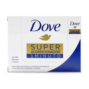 SUPER ACONDICIONADOR DOVE 1 MINUTO X 20 SOBRES X 12 ML C/U