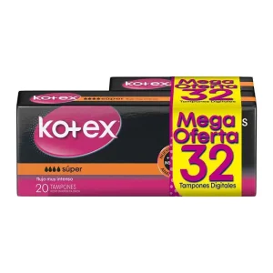 TAMPONES KOTEX DIGITAL SUPER 20 UDS+12 UDS